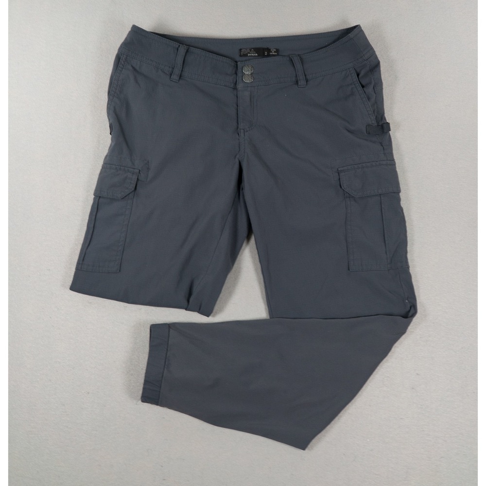 Prana Halle Cargo Pants Womens 2 Gray Stretch Zion Hiking Outdoor Jogger Tapered